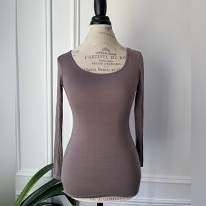 Uniqlo HEATTECH Brown Long Sleeve Top